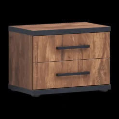 Ygo Nachttafel MATHIS Acacia/Black Concrete| Tapijten | Meubels
