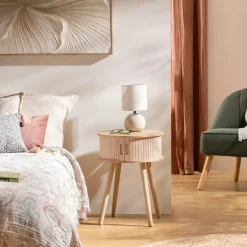 Ygo Nachttafel NISIOS Rond Crème| Nachttafels