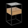 Ygo Nachttafel ROLF Smoked Glass/Wild Oak| Nachttafels