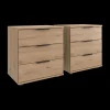 Ygo Nachttafel S/2 BJORNE BLACK Decor Artisan Eik B52| Nachttafels
