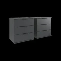 Ygo Nachttafel Set van 2 BJORNE BLACK/A 3L| Nachttafels