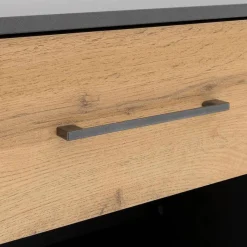 Ygo Nachttafel Set van 2 SZAFKA Eik Metaalgrijs| Nachttafels