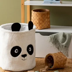 Ygo Opbergmand PANDAI Panda Poly Wit/Zwart| Decoratieve Accessoires|Tapijten