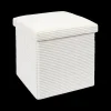 Ygo Opbergpouf COLLETE Vk Rib Wit| Opbergboxen|Decoratieve Opbergers