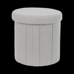 Ygo Opbergpouf DOAKA Rond Lichtgrijs| Opbergboxen|Decoratieve Opbergers