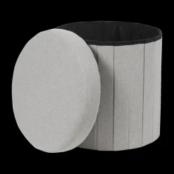 Ygo Opbergpouf DOAKA Rond Lichtgrijs| Opbergboxen|Decoratieve Opbergers