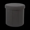 Ygo Opbergpouf DOAKA Rond Zwart| Opbergboxen|Decoratieve Opbergers