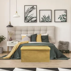 Ygo Opbergpouf FLIRAX Rechthoek Oker| Opbergboxen|Decoratieve Opbergers