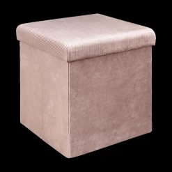 Ygo Opbergpouf FLIRAX Vierkant Roze| Opbergboxen|Decoratieve Opbergers