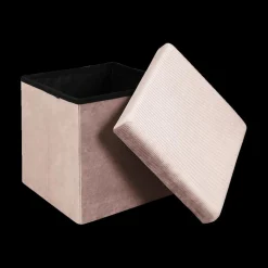 Ygo Opbergpouf FLIRAX Vierkant Roze| Opbergboxen|Decoratieve Opbergers