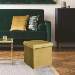 Ygo Opbergpouf FLIRAX VK Oker| Opbergboxen|Decoratieve Opbergers