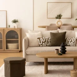 Ygo Opbergpouf HEXIO kaki| Opbergboxen|Decoratieve Opbergers