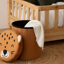 Ygo Opbergpouf LEO Luipaard Poly Bruin| Decoratieve Accessoires|Tapijten