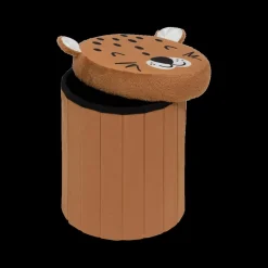 Ygo Opbergpouf LEO Luipaard Poly Bruin| Decoratieve Accessoires|Tapijten