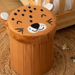 Ygo Opbergpouf LEO Luipaard Poly Bruin| Decoratieve Accessoires|Tapijten