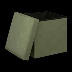 Ygo Opbergpouf LILORA Vk. Kaki| Opbergboxen|Decoratieve Opbergers