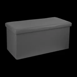 Ygo Opbergpouf ORISA RH PVC Grijs| Opbergboxen|Decoratieve Opbergers