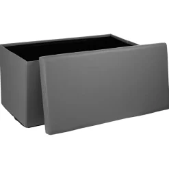 Ygo Opbergpouf ORISA RH PVC Grijs| Opbergboxen|Decoratieve Opbergers
