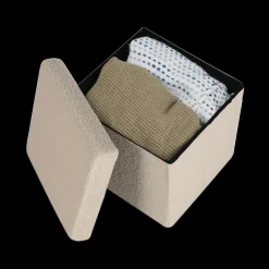 Ygo Opbergpouf TELLIA Teddy Beige| Opbergboxen|Decoratieve Opbergers