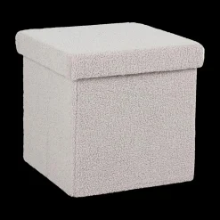 Ygo Opbergpouf TELLIA Teddy Grijs| Opbergboxen|Decoratieve Opbergers