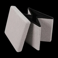 Ygo Opbergpouf TELLIA Teddy Grijs| Opbergboxen|Decoratieve Opbergers