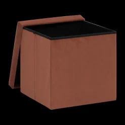 Ygo Opbergpouf TRESIO Velvet Terra| Decoratieve Opbergers|Opbergboxen