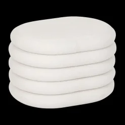 Ygo Opbergpouf ZILXIA Ovaal Bouclé Wit| Poufen & Voetenbanken
