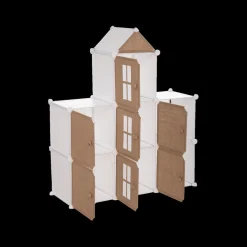 Ygo Opbergrek CASTLE 7Del. Met/Poly Wit/Beige| Slaapkamer|Accessoires