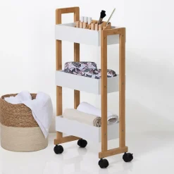 Ygo Opbergtrolley LARSY 3Niv. Wit| Opbergrekken & -Trolleys