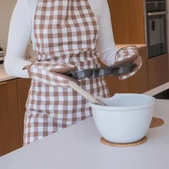 Ygo Ovenwant GINSHA Ruit Cognac| Tafellinnen & -Textiel|Keukenlinnen