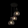 Ygo Pendel RAGA 3Del. Rond Zwart/Koper| Hanglampen