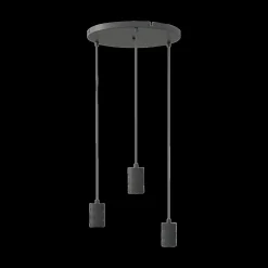 Ygo Pendel RETRO Rond 3D. Plafondplaat Zwart| Hanglampen