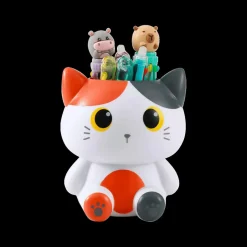 Ygo Pennenhouder ORANGE CAT Wit/Grijs/Oranje| Decoratieve Accessoires|Tapijten