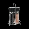 Ygo Peper/Zoutset KRUDO In Houder Met.| Keukenaccessoires|Kookaccessoires