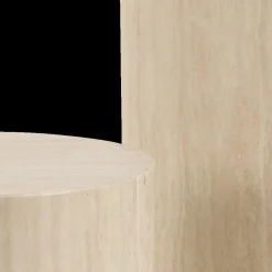 Ygo Piedestals LIVA S/2 Rond Travertijnlook| Salontafels & Bijzettafels