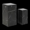 Ygo Piedestals S/2 LIVA Zwart Marmerlook| Salontafels & Bijzettafels