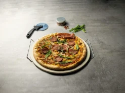 Ygo Pizzabaksteen PIZZAL Rond M/Handvat Wit| Kookaccessoires|Bakaccessoires