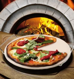 Ygo Pizzabaksteen PIZZAL Rond M/Handvat Wit| Kookaccessoires|Bakaccessoires