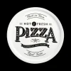Ygo Pizzabord PIZZA Porselein Wit/Zwart| Servies|Kookaccessoires