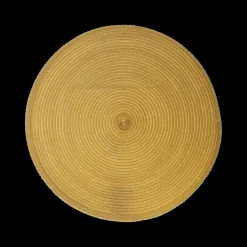 Ygo Placemat BRAID Rond Oker| Tafellinnen & -Textiel