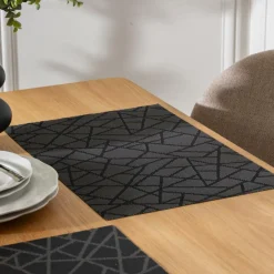 Ygo Placemat CRAQUELE Zwart| Tafellinnen & -Textiel