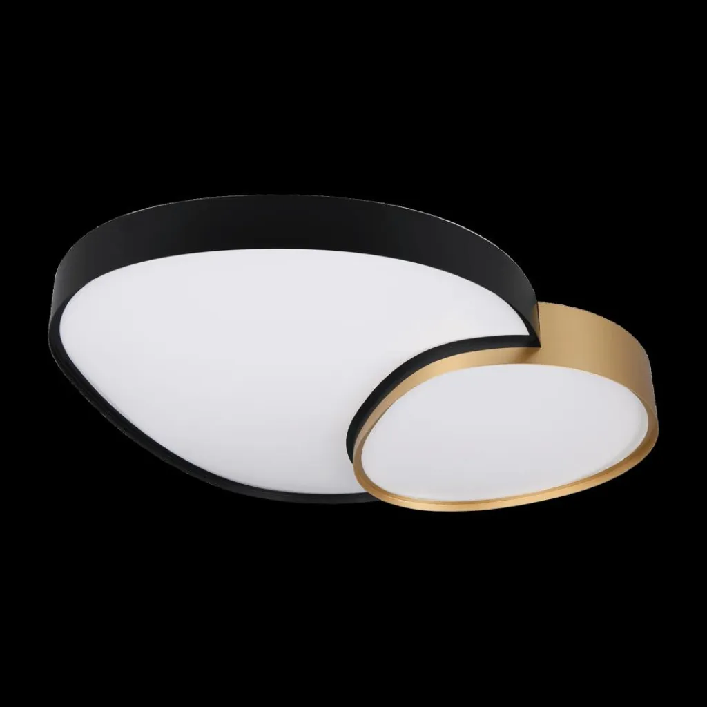 Ygo Plafonnier RISE XL Met. Mat Zwart/Goud| Plafonniers
