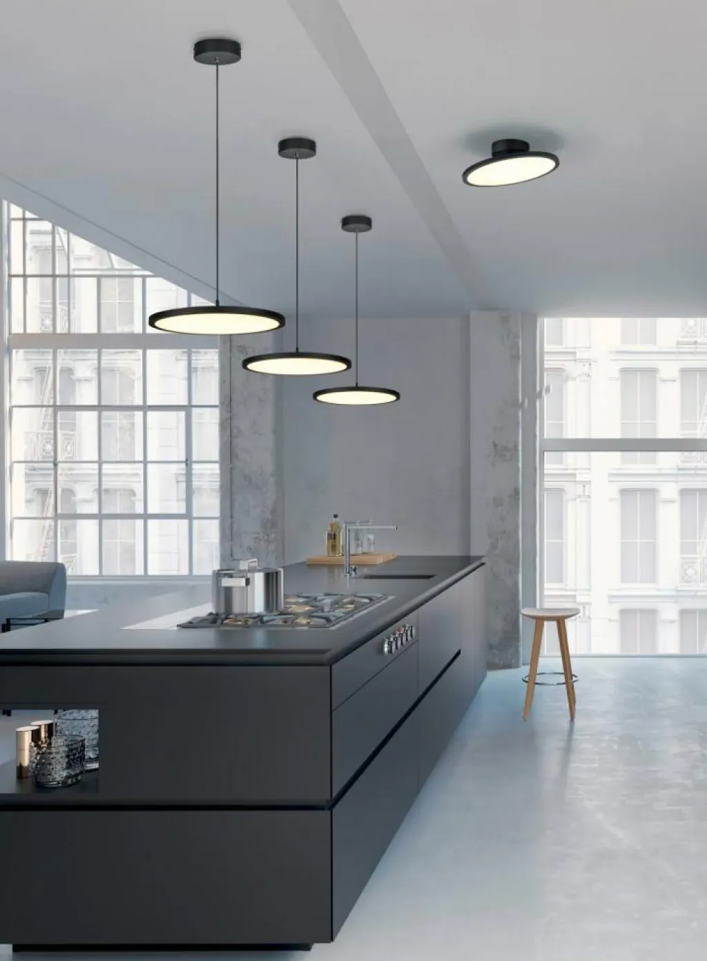 Ygo Plafonnier TRAY Met. Mat Zwart| Plafonniers
