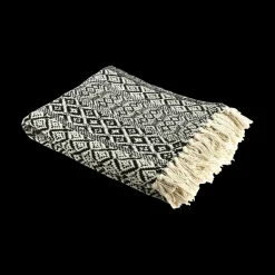 Ygo Plaid FRANGE Kat. Ecru/Zwart| Sierkussens & Plaids