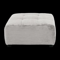 Ygo Poef LORETO Rib Lichtgrijs 119x100| Poufen & Voetenbanken