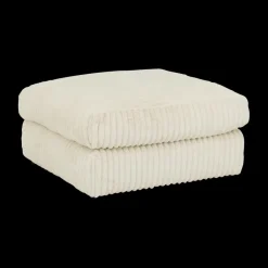 Ygo Poef PROSPERO Rib Ecru 105x105| Poufen & Voetenbanken