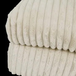 Ygo Poef PROSPERO Rib Ecru 105x105| Poufen & Voetenbanken