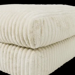 Ygo Poef PROSPERO Rib Ecru 105x105| Poufen & Voetenbanken
