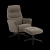 Ygo Relaxfauteuil HALDOR met poef Monza Taupe| Relaxen