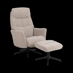 Ygo Relaxfauteuil HALDOR met Poef Monza Beige| Relaxen